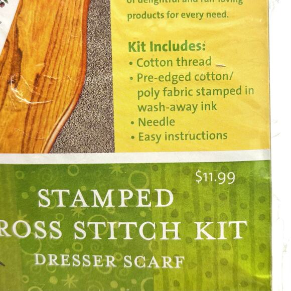 Debby Mumm Ciao Bella Tuscan Stamped Cross Stitch Kit Dresser Scarf Table Runner - Picture 3 of 5